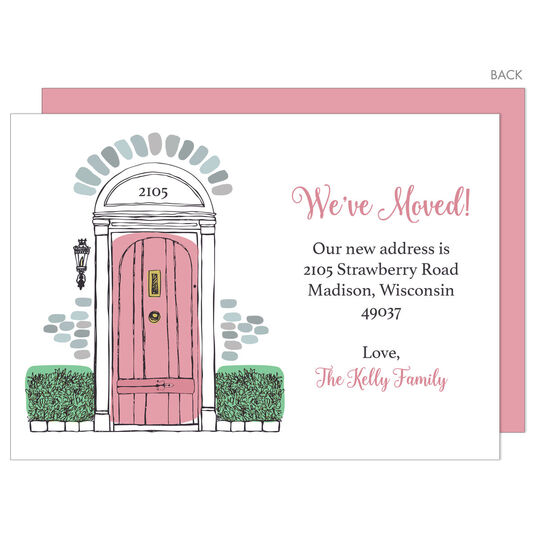 Pink Door Your Text Moving Announcements